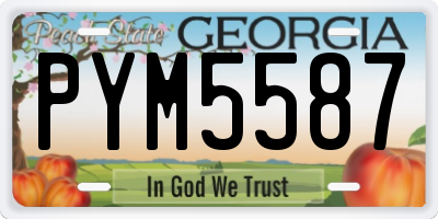 GA license plate PYM5587
