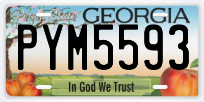 GA license plate PYM5593