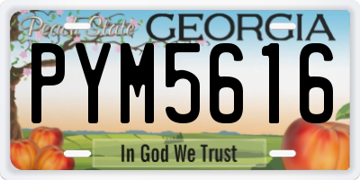 GA license plate PYM5616