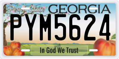 GA license plate PYM5624