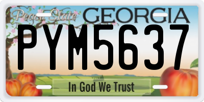 GA license plate PYM5637