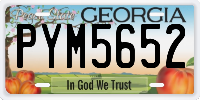 GA license plate PYM5652