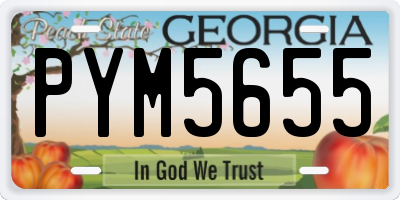 GA license plate PYM5655