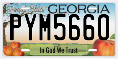 GA license plate PYM5660