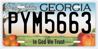 GA license plate PYM5663