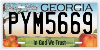 GA license plate PYM5669