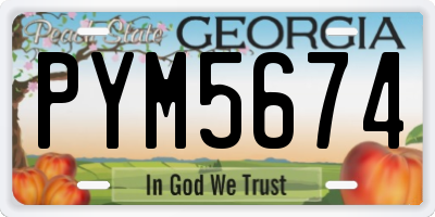 GA license plate PYM5674