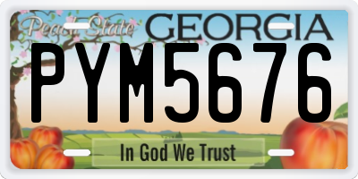 GA license plate PYM5676
