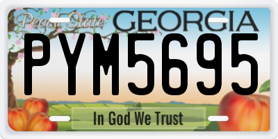 GA license plate PYM5695