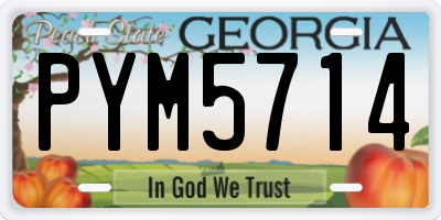 GA license plate PYM5714