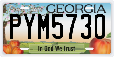 GA license plate PYM5730