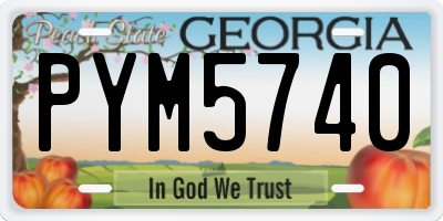 GA license plate PYM5740