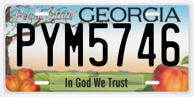 GA license plate PYM5746