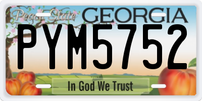 GA license plate PYM5752