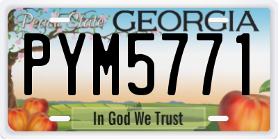 GA license plate PYM5771