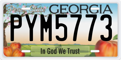 GA license plate PYM5773