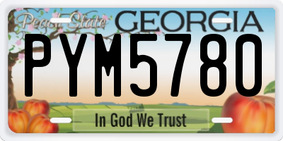 GA license plate PYM5780