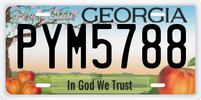 GA license plate PYM5788