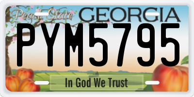 GA license plate PYM5795