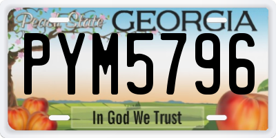 GA license plate PYM5796