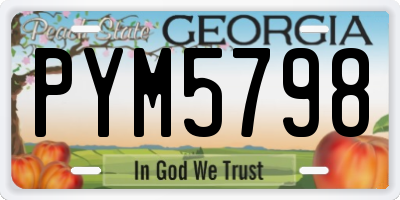 GA license plate PYM5798