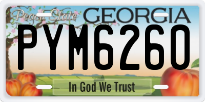 GA license plate PYM6260
