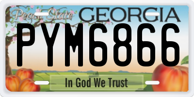 GA license plate PYM6866