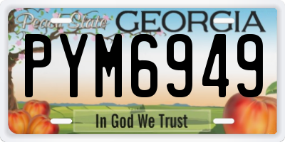 GA license plate PYM6949