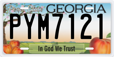 GA license plate PYM7121
