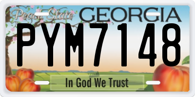 GA license plate PYM7148