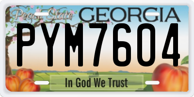 GA license plate PYM7604