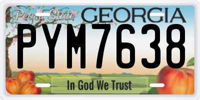 GA license plate PYM7638
