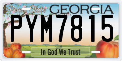 GA license plate PYM7815