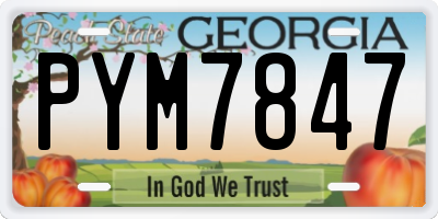 GA license plate PYM7847