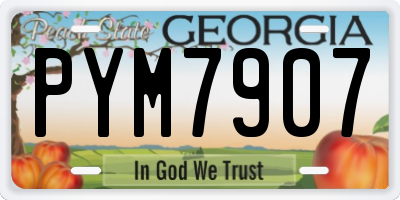 GA license plate PYM7907