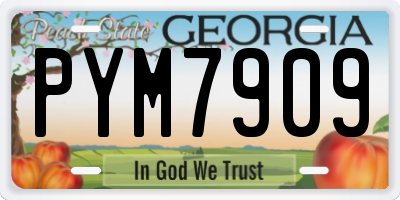 GA license plate PYM7909