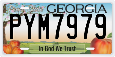 GA license plate PYM7979