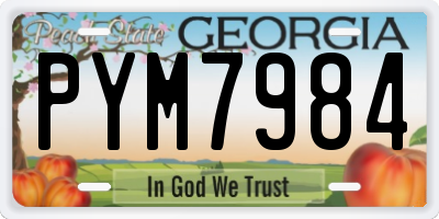 GA license plate PYM7984