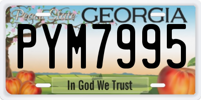 GA license plate PYM7995