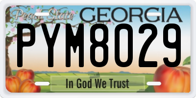 GA license plate PYM8029