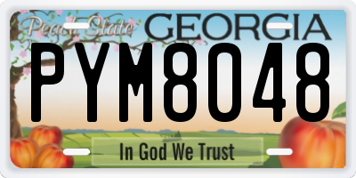 GA license plate PYM8048