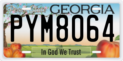 GA license plate PYM8064