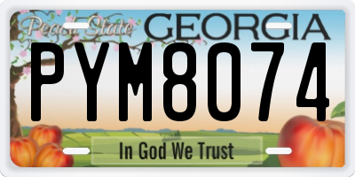 GA license plate PYM8074