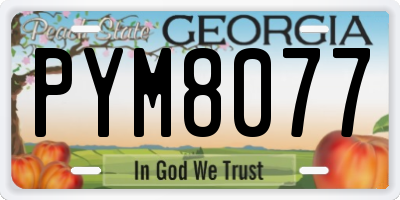 GA license plate PYM8077