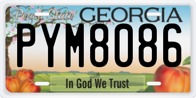 GA license plate PYM8086