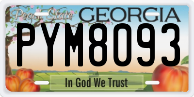 GA license plate PYM8093