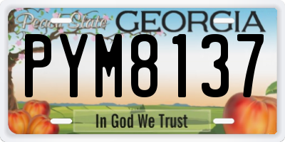 GA license plate PYM8137
