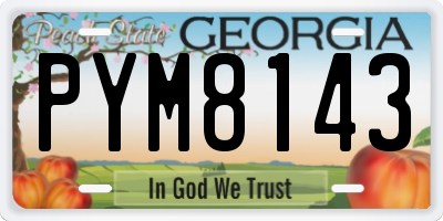GA license plate PYM8143