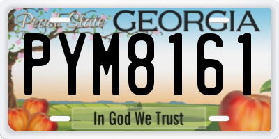 GA license plate PYM8161