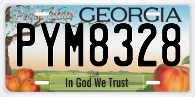 GA license plate PYM8328